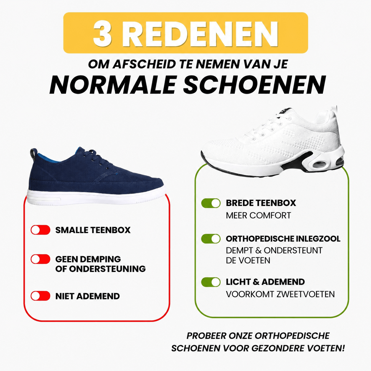 Orthocare™ | Orthopedische sneaker voor dagelijks gebruik en comfort - Actie: 1 + 1 gratis - Soleil & Sole