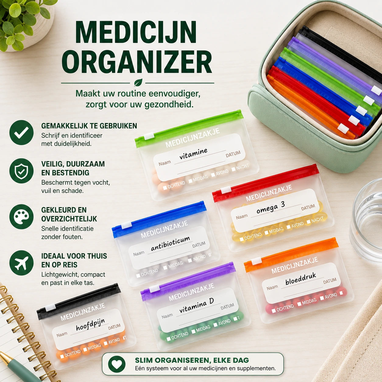 MediPouch Medicijn Organizer – Koop 1, Krijg 2