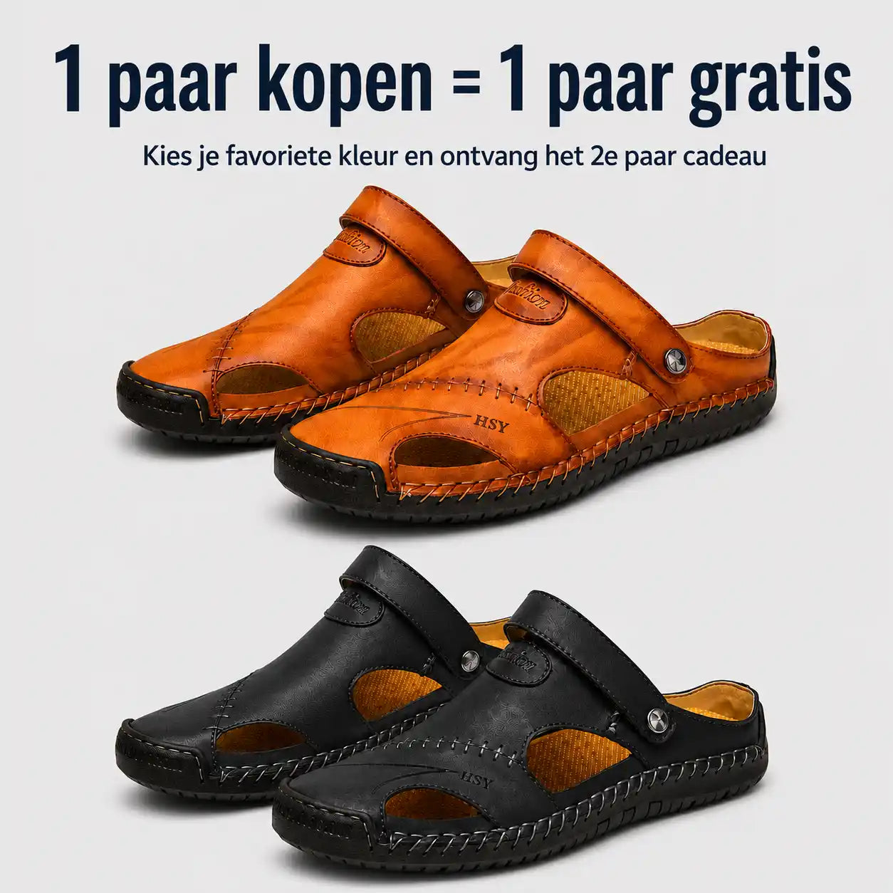 Orthopedische leren sandalen • Soleil Sole - Aanbieding: 1 kopen, 2 meenemen